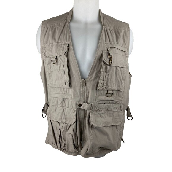 Cabela's Other - Cabela's Safari Vest Men L Khaki Cargo Pockets Vented Fishing Hunting Gorpcore